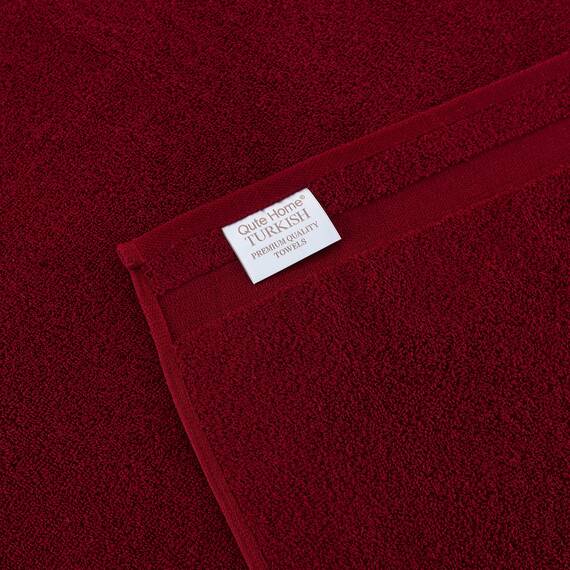 Qute Home 12-teiliges Waschlappen-Handtuch-Set, 100 % türkische Baumwolle, Handtücher für Badezimmer, schnell trocknend, weich, saugfähig, türkisches Handtuch, Set enthält 12 Waschlappen (Burgunderrot