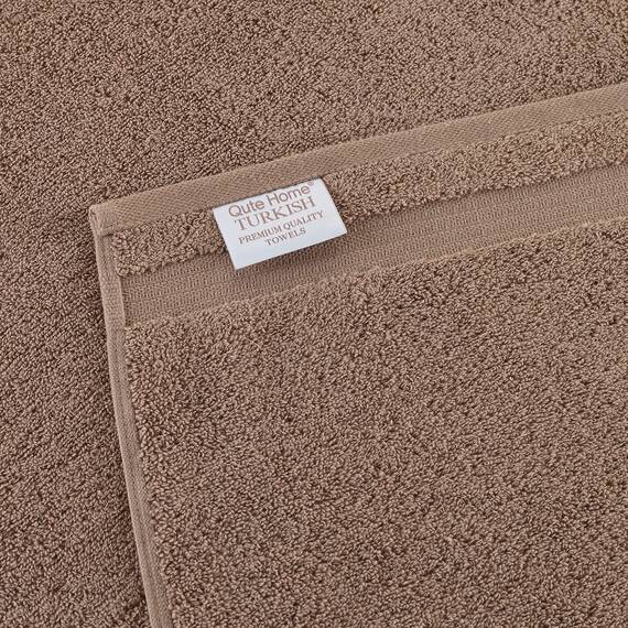 Qute Home 4-teiliges Handtuch-Set, 100% türkische Baumwolle, Premium-Qualität, Handtücher für Badezimmer, schnelltrocknend, perfekt für den täglichen Gebrauch, Set beinhaltet 4 Handtücher (braun)