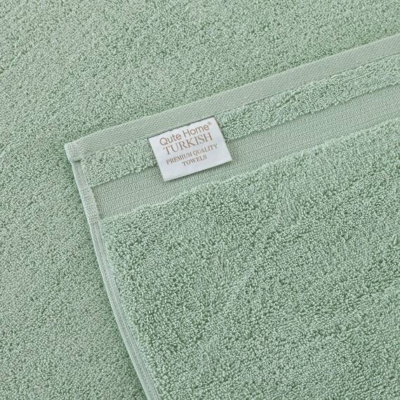 Qute Home 6-Piece Bath Towels Set, 100% Turkish Cotton Premium Quality Bathroom Towels, Soft and Absorbent Turkish Towels, Set Includes 2 Bath Towels, 2 Hand Towels and 2 Washcloths (Green)
