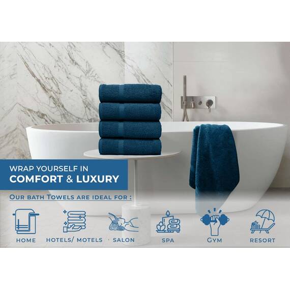 DAN RIVER Badetuch aus 100 % Baumwolle, weich, groß, saugfähig, für den täglichen Gebrauch, ideal für Pool, Zuhause, Fitnessstudio, Spa, Hotel, Badetuch-Set 68.6 x 137.2 cm, 600 g/m²