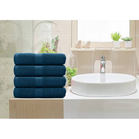 Dan River 6er-Pack Premium-Handtücher (40,6 x 71,1 cm) – 100% Baumwolle, ultraweich, leicht, sehr saugfähige Handtücher für Badezimmer, Spa, Fitnessstudio, Salon, Hotel und Reisen – 550 g/m²