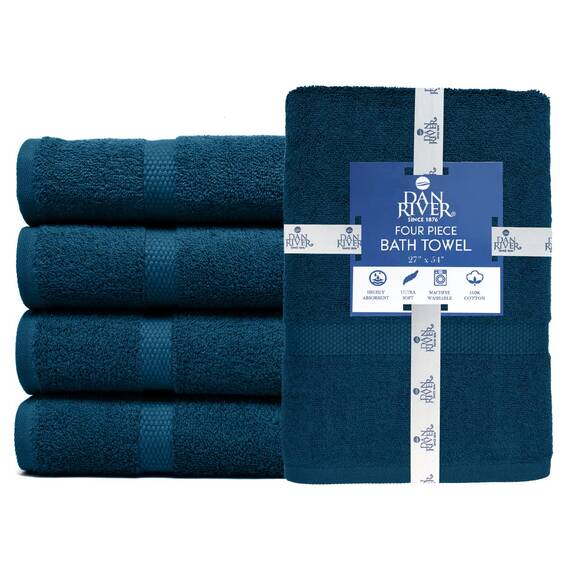 DAN RIVER Badetuch aus 100 % Baumwolle, weich, groß, saugfähig, für den täglichen Gebrauch, ideal für Pool, Zuhause, Fitnessstudio, Spa, Hotel, Badetuch-Set 68.6 x 137.2 cm, 600 g/m²