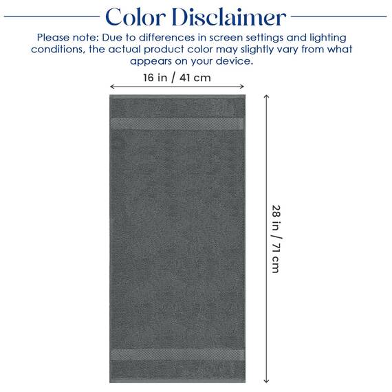 Dan River 6er-Pack Premium-Handtücher (40,6 x 71,1 cm) – 100% Baumwolle, ultraweich, leicht, sehr saugfähige Handtücher für Badezimmer, Spa, Fitnessstudio, Salon, Hotel und Reisen – 550 g/m² – Grau