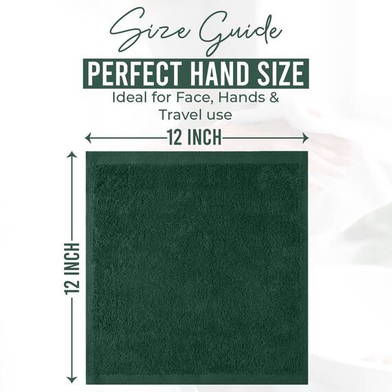 Dan River Waschlappen – 12 Stück, 30,5 x 30,5 cm, 400 g/m², Jägergrün, 100% Baumwolle, weiche und sehr saugfähige Waschlappen für Gesicht und Körper, perfekt für Badezimmer, Make-up-Entfernung und