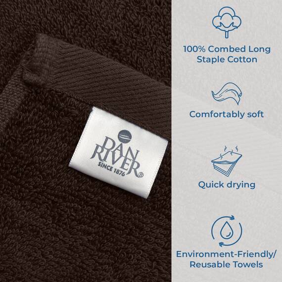 DAN RIVER Badetuch aus 100 % Baumwolle, weich, groß, Badetuch, sehr saugfähig, für den täglichen Gebrauch, ideal für Pool, Zuhause, Fitnessstudio, Spa, Hotel, Badetuch-Set 68.6x137.2 cm, 600 g/m²