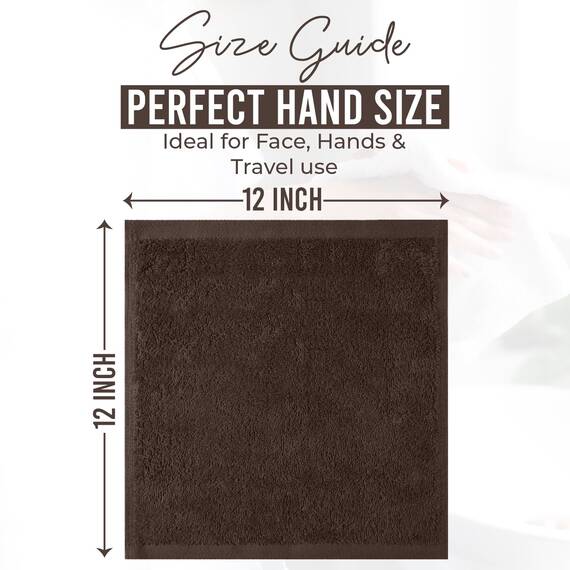 Dan River Waschlappen – 12 Stück, 30,5 x 30,5 cm, 400 g/m², braun, 100% Baumwolle, weiche und sehr saugfähige Waschlappen für Gesicht und Körper, perfekt für Badezimmer, Make-up-Entfernung und den