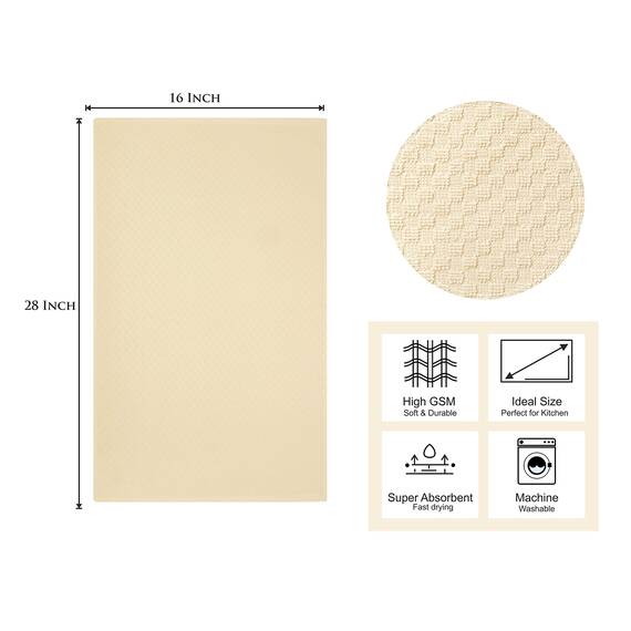 COTTON CRAFT Küchentücher, Frottee-Handtücher, 100% Baumwolle, Waffelgewebe, weich, saugfähig, schnell trocknend, fusselarm, wiederverwendbar, für Speisekammer, Bar, Reinigungstuch, 40,6 x 71,1 cm