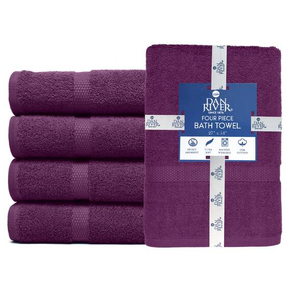 DAN RIVER Badetuch aus 100 % Baumwolle, weich, groß, Badetuch, sehr saugfähig, für den täglichen Gebrauch, ideal für Pool, Zuhause, Fitnessstudio, Spa, Hotel, Badetuch-Set 68.6 x 137.2 cm, 600 g/m²