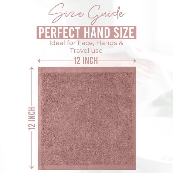 Dan River Waschlappen – 12 Stück, 30,5 x 30,5 cm, 400 g/m², Dusty Rose, 100% Baumwolle, weiche und sehr saugfähige Waschlappen für Gesicht und Körper, perfekt für Badezimmer, Make-up-Entfernung und