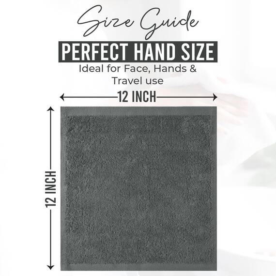 Dan River Waschlappen – 12 Stück, 30,5 x 30,5 cm, 400 g/m², grau, 100% Baumwolle, weiche und sehr saugfähige Waschlappen für Gesicht und Körper, perfekt für Badezimmer, Make-up-Entfernung und den