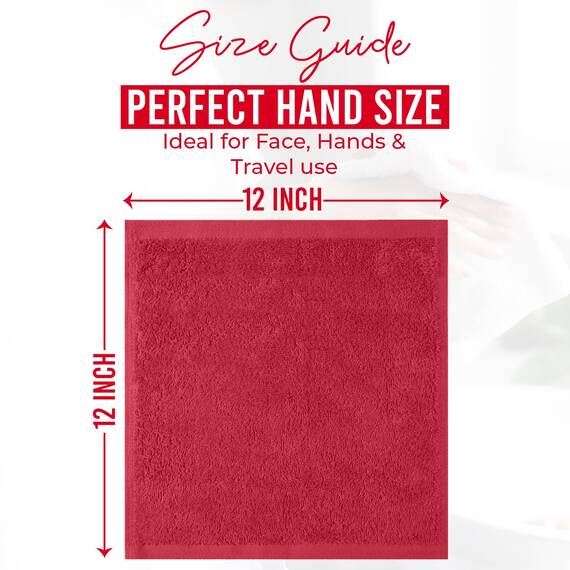 Dan River Waschlappen – 12 Stück, 30,5 x 30,5 cm, 400 g/m², rot, 100% Baumwolle, weiche und sehr saugfähige Waschlappen für Gesicht und Körper, perfekt für Badezimmer, Make-up-Entfernung und den