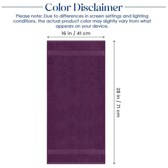 Dan River 6er-Pack Premium-Handtücher (40,6 x 71,1 cm) – 100% Baumwolle, ultraweich, leicht, sehr saugfähige Handtücher für Badezimmer, Spa, Fitnessstudio, Salon, Hotel und Reisen – 550 g/m² – Purple