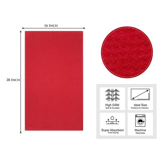 Cotton Craft Küchentücher, Frottee-Handtücher, 100% Baumwolle, Waffelgewebe, weich, saugfähig, schnell trocknend, fusselarm, wiederverwendbar, für Speisekammer, Bar, Reinigungstuch, 40,6 x 71,1 cm