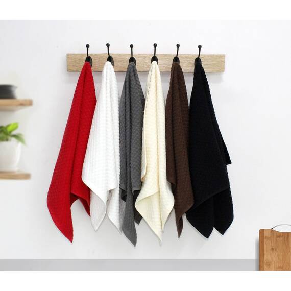 COTTON CRAFT Küchentücher, Frottee-Handtücher, 100% Baumwolle, Waffelgewebe, weich, saugfähig, schnell trocknend, fusselarm, wiederverwendbar, für Speisekammer, Bar, Reinigungstuch, 40,6 x 71,1 cm