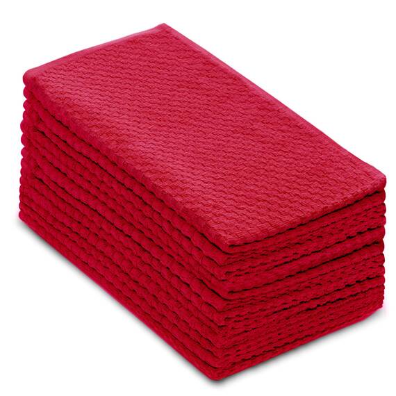 Cotton Craft Küchentücher, Frottee-Handtücher, 100% Baumwolle, Waffelgewebe, weich, saugfähig, schnell trocknend, fusselarm, wiederverwendbar, für Speisekammer, Bar, Reinigungstuch, 40,6 x 71,1 cm