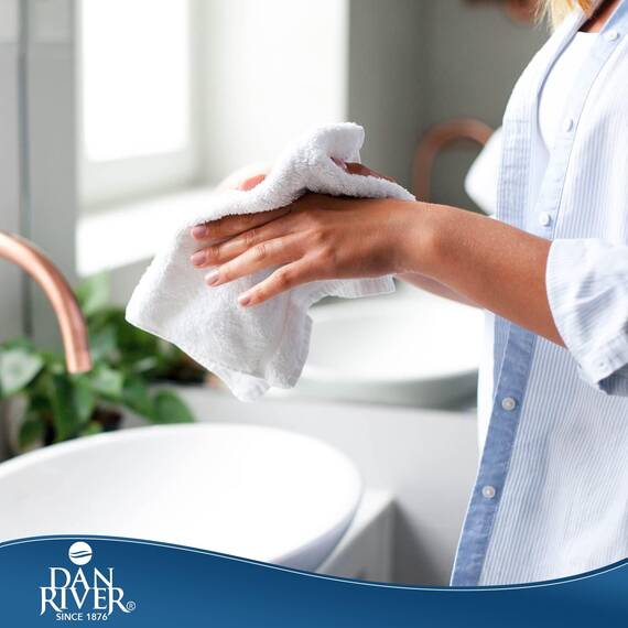 Dan River Waschlappen aus 100% Baumwolle, Premium-Qualität, für Gesicht und Körper, schnell trocknend, essentielle Handtücher für Badezimmer, Hand, Küche und Reinigung, Baby-Waschlappen, 27,9 x 27,9