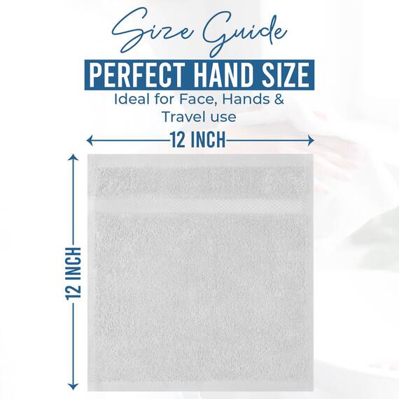 Dan River Premium-Waschlappen für Ihr Gesicht, 100% Baumwolle, 550 g/m², sehr saugfähige Gesichtshandtücher für Körper, Dusche, Badezimmer, 12 Stück, (30,5 x 30,5 cm, weiß)