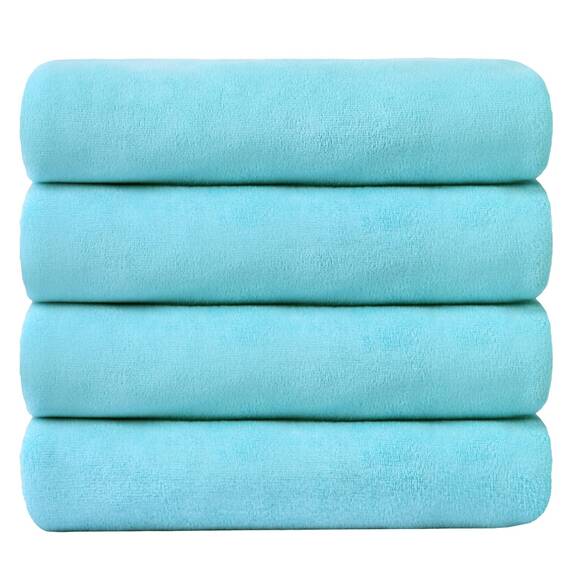 Jml Badetuch, Mikrofaser-Badetücher-Set, 4 Stück (76,2 x 152,4 cm) – Größe Large, extra saugfähig, schnell trocknend, vielseitig einsetzbar als Badetuch, Fitness-, Sport- und Yoga-Handtuch, Aquamarin