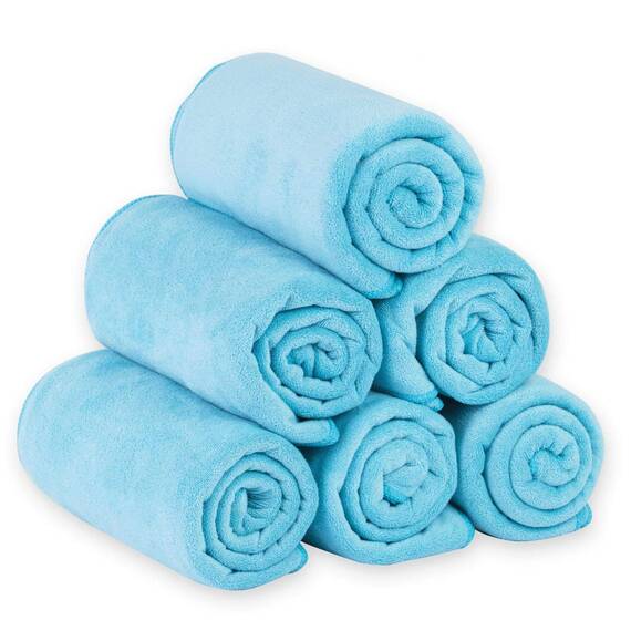 Jml Badetuch, Mikrofaser-Badetücher-Set, 6 Stück (76,2 x 152,4 cm) – Größe Large, extra saugfähig, schnell trocknend, vielseitig einsetzbar als Badetuch, Fitness-, Sport- und Yoga-Handtuch, Aquamarin
