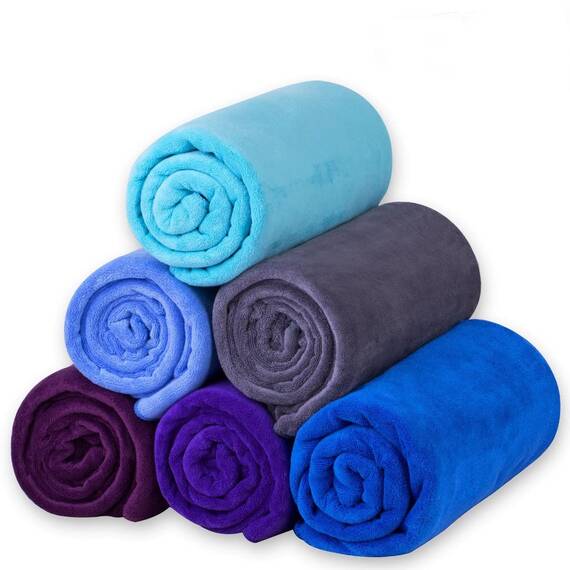 Jml Badetuch, Mikrofaser-Badetücher-Set, 6 Stück (76,2 x 152,4 cm) – Größe Large, extra saugfähig, schnell trocknend, vielseitig einsetzbar als Badetuch, Fitness-, Sport- und Yoga-Handtuch, Aquamarin