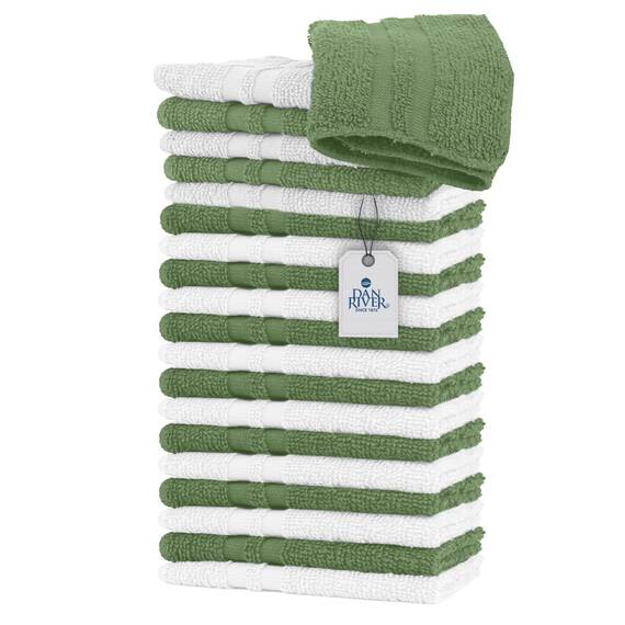 Dan River Waschlappen aus 100% Baumwolle, Premium-Qualität, für Gesicht und Körper, schnell trocknend, unverzichtbare Handtücher für Badezimmer, Hand, Küche und Reinigung, Babyteppiche, 27,9 x 27,9