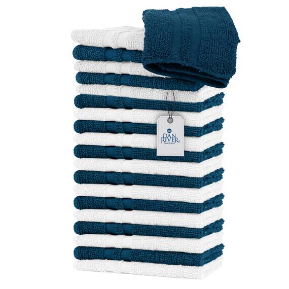Dan River Waschlappen aus 100% Baumwolle, Premium-Qualität, für Gesicht und Körper, schnell trocknend, essentielle Handtücher für Badezimmer, Hand, Küche und Reinigung, Baby-Waschlappen, 27,9 x 27,9