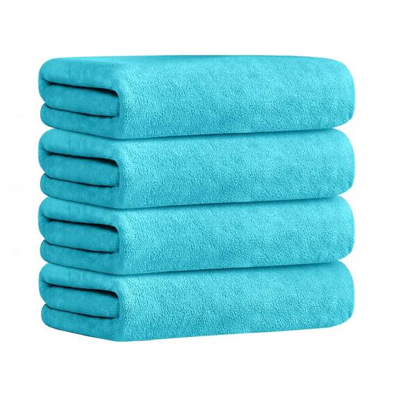 Jml Badetuch, Mikrofaser-Badetücher-Set, 4 Stück (76,2 x 152,4 cm) – Größe Large, extra saugfähig, schnell trocknend, vielseitig einsetzbar als Badetuch, Fitness-, Sport- und Yoga-Handtuch, Aquamarin