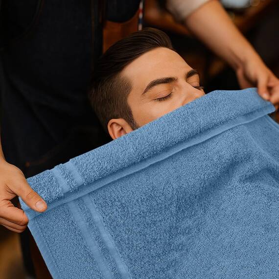 DAN RIVER Handtücher aus 100 % Baumwolle, 24 Stück | ultraweiche große Baumwoll-Salon-Handtuch Spa Handtuch Gym saugfähig blaues 40,6 x 66 cm 400 g/m²