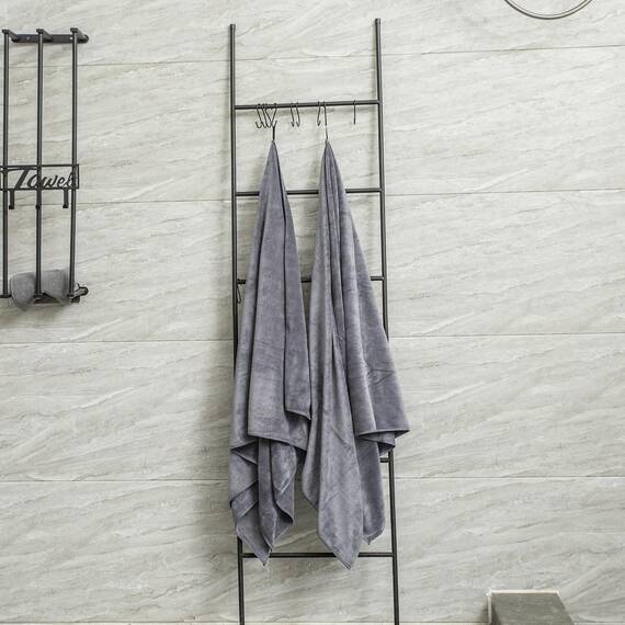 JML Badetücher, Mikrofaser-Badetuch-Set, 6 Stück, 76,2 x 152,4 cm, weiche, saugfähige Mikrofaser-Handtücher für den Körper, kein Verblassen, Mikrofaser-Badetücher für Erwachsene, Blau