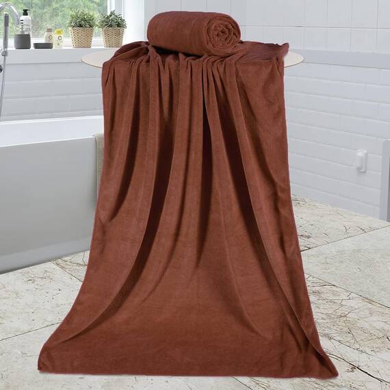 Jml Mikrofaser-Badetücher, 6 Stück, 76,2 x 152,4 cm, Set für Erwachsene, Damen und Herren, übergroß, weich, super saugfähig und schnell trocknend, für Sport, Fitness, Yoga, braun