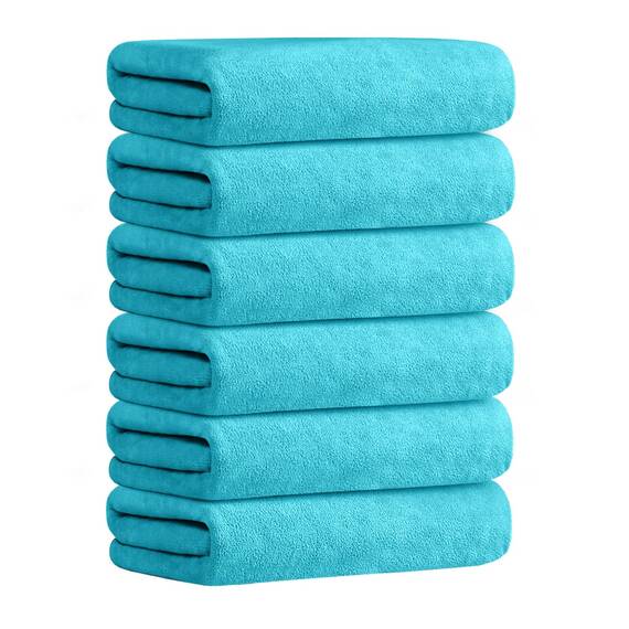 Jml Badetuch, Mikrofaser-Badetücher-Set, 6 Stück (76,2 x 152,4 cm) – Größe Large, extra saugfähig, schnell trocknend, vielseitig einsetzbar als Badetuch, Fitness-, Sport- und Yoga-Handtuch, Aquamarin