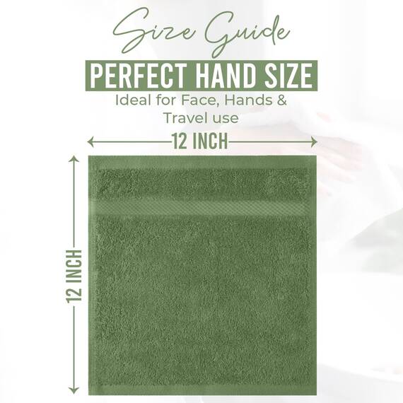 Dan River Premium-Waschlappen für Ihr Gesicht, 100% Baumwolle, 550 g/m², sehr saugfähige Gesichtshandtücher für Körper, Dusche, Badezimmer, 12 Stück, (30,5 x 30,5 cm, Salbeigrün)