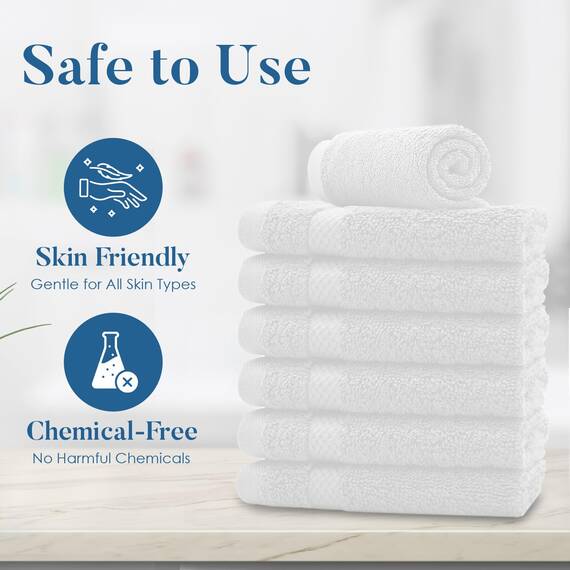 Dan River Premium-Waschlappen für Ihr Gesicht, 100% Baumwolle, 550 g/m², sehr saugfähige Gesichtshandtücher für Körper, Dusche, Badezimmer, 12 Stück, (30,5 x 30,5 cm, weiß)