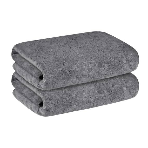 Jml übergroße Mikrofaser-Handtücher für Erwachsene, Männer und Frauen, 76,2 x 152,4 cm, Größe Large, weich und super saugfähig, vielseitig einsetzbar für Bad, Strand, Pool, Sport, graues Blumenmuster