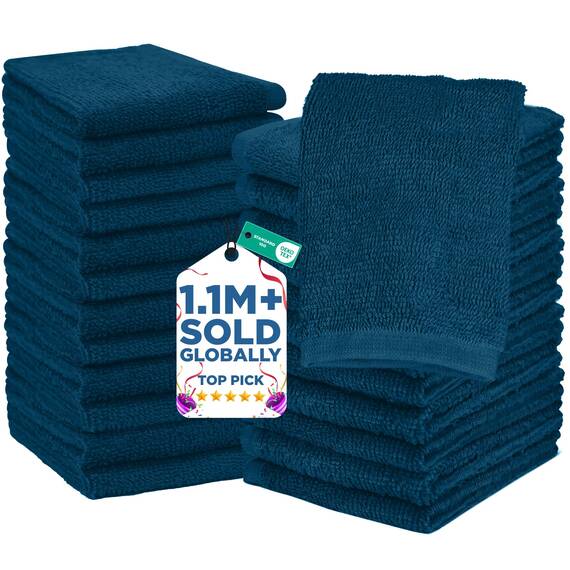 Dan River Waschlappen aus 100% Baumwolle, Premium-Qualität, für Gesicht und Körper, schnell trocknend, essentielle Handtücher für Badezimmer, Hand, Küche und Reinigung, Baby-Waschlappen, 30,5 x 30,5