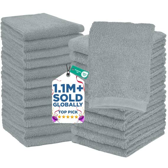 Dan River Waschlappen aus 100% Baumwolle, Premium-Qualität, für Gesicht und Körper, schnell trocknend, essentielle Handtücher für Badezimmer, Hand, Küche und Reinigung, Baby-Waschlappen, 30,5 x 30,5