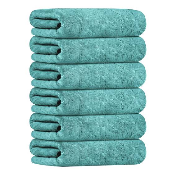 Jml Mikrofaser-Badetücher, Badetuch, 6er-Pack (76,2 x 152,4 cm), übergroß, weich, super absorbierend und schnell trocknend, vielseitig einsetzbar für Sport, Fitness, Yoga, grünes Blumenmuster