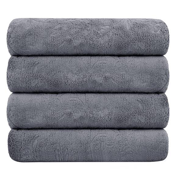 Jml übergroße Mikrofaser-Handtücher für Erwachsene, Männer und Frauen, 76,2 x 152,4 cm, Größe Large, weich und super saugfähig, vielseitig einsetzbar für Bad, Strand, Pool, Sport, graues Blumenmuster
