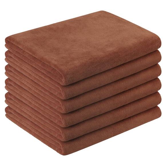 Jml Mikrofaser-Badetücher, 6 Stück, 76,2 x 152,4 cm, Set für Erwachsene, Damen und Herren, übergroß, weich, super saugfähig und schnell trocknend, für Sport, Fitness, Yoga, braun