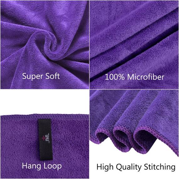 JML Mikrofaser-Badetücher, 2 Stück (76,2 x 152,4 cm), Übergröße, ultraweich, super saugfähig und schnell trocknend, kein Verblassen und vielseitig einsetzbar für Sport, Reisen, Fitness, Spa und Yoga –