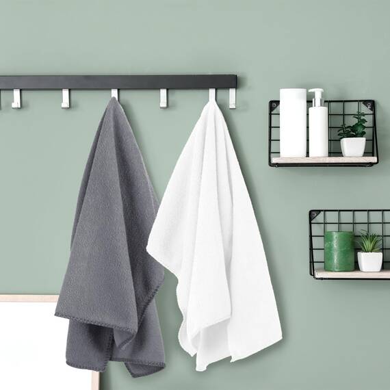 Jml Handtücher, Größe Extra Large, 76,2 x 152,4 cm – saugfähige Mikrofaser-Badetücher für Körper, Erwachsene, Haare, Yoga, Schwimmen, graue Diamantprägung, 4 Stück