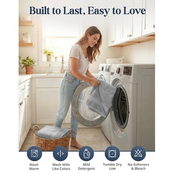 Lane Linen Luxus-Badetücher-Set aus 100 % merzerisierter Baumwolle, Ringgesponnen-Technologie, 2 Badetücher, 2 Waschlappen, 2 Handtücher, geeignet für alle Hauttypen, einschließlich empfindlicher Haut
