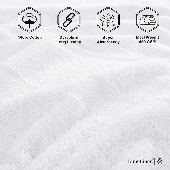 LANE LINEN 18-teiliges Badetuch-Set, 100 % Baumwolle, weiß, 4 Badetücher, 6 Handtücher, 8 Waschlappen, weich, saugfähig, Hotelqualität, für Badezimmer und Gäste