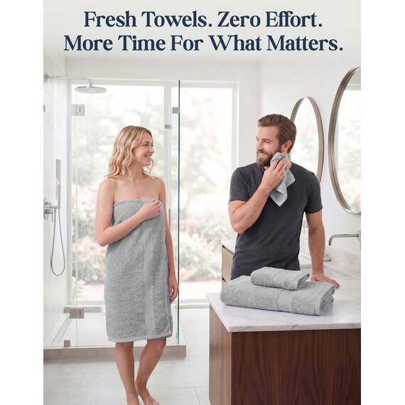 Lane Linen Luxus-Badetücher-Set aus 100 % merzerisierter Baumwolle, Ringgesponnen-Technologie, 2 Badetücher, 2 Waschlappen, 2 Handtücher, geeignet für alle Hauttypen, einschließlich empfindlicher Haut