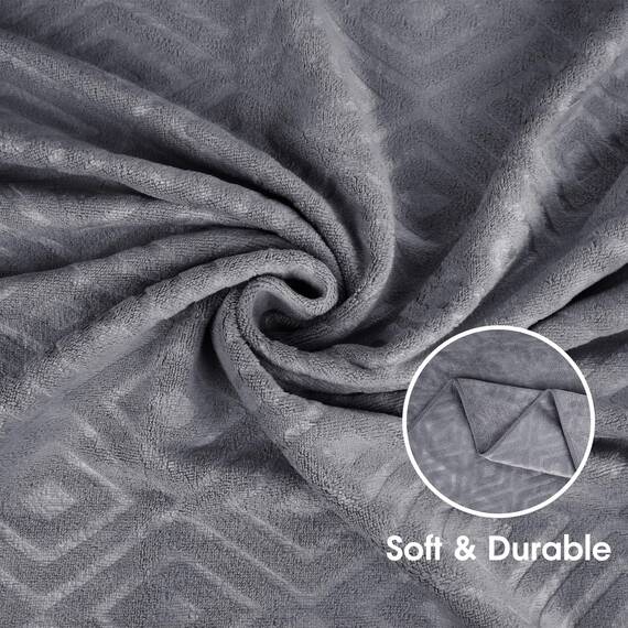 Jml Handtücher, Größe Extra Large, 76,2 x 152,4 cm – saugfähige Mikrofaser-Badetücher für Körper, Erwachsene, Haare, Yoga, Schwimmen, graue Diamantprägung, 4 Stück