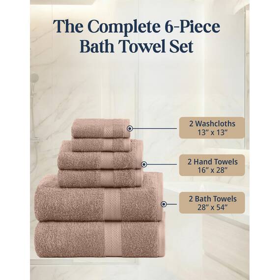 LANE LINEN Luxus-Badetücher-Set aus 100% merzerisierter Baumwolle, Ringgesponnen-Technologie, 2 Badetücher, 2 Waschlappen, 2 Handtücher, geeignet für alle Hauttypen, einschließlich empfindlicher Haut