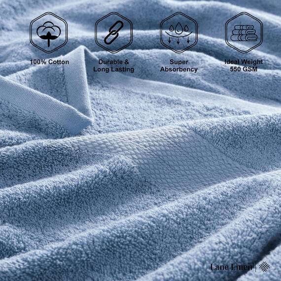 LANE LINEN Baumwolle Badetücher für Badezimmer Set,18 PC Badezimmer Handtücher Set,4 Badezimmer Handtuch Set, 6 Handtücher für Badezimmer, weiche türkische Handtuch-Sets für Badezimmer,Allure