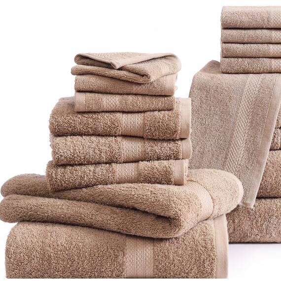 LANE LINEN 18-teiliges Baumwoll-Handtuch-Set – weich, saugfähig & perfektes Familien-Set – 4 Badetücher, 8 Waschlappen, 6 Handtücher für Badezimmer – ideal für Zuhause, Spa & Fitnessstudio – Qualität