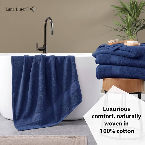 LANE LINEN Badetücher aus 100% Baumwolle, ringgesponnene, merzerisierte Baumwolle, Handtuch-Set für Badezimmer, schnell trocknend, weich und saugfähig, großes Badetuch-Set, Schlafsaal-Essentials für