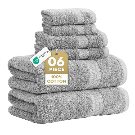Lane Linen Luxus-Badetücher-Set aus 100 % merzerisierter Baumwolle, Ringgesponnen-Technologie, 2 Badetücher, 2 Waschlappen, 2 Handtücher, geeignet für alle Hauttypen, einschließlich empfindlicher Haut